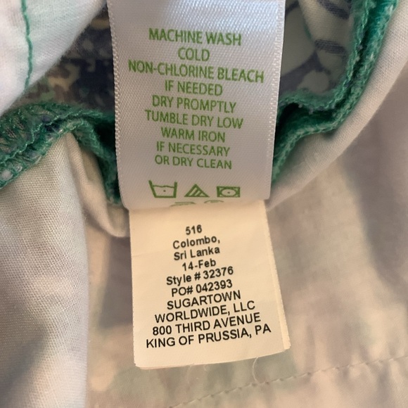 Women’s Lilly Pulitzer The Callahan Shorts Sz.6 Turquoise Blue & White Paisley - Picture 8 of 9